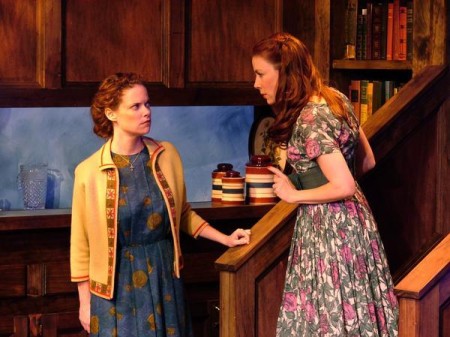 Ann Noble and Stephanie Stearns in Noble's 'And Neither Have I Wings to Fly' at Road Theatre.