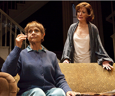 Estelle Parsons and Shannon Cochran in 'August: Osage County' by Tracy Letts at the Ahmanson Theatre. Photo Credit: © Robert J. Saferstein