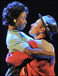 Montego Glover and Chad Kimball in 'Memphis' at the La Jolla Playhouse. Photo by JT Macmillan