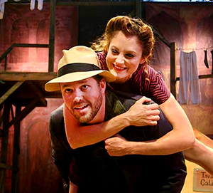 David Denman as Petruchio and Katie Amanda Keane as Kate in "The Taming of the Shrew" at Shakespeare Orange County.
