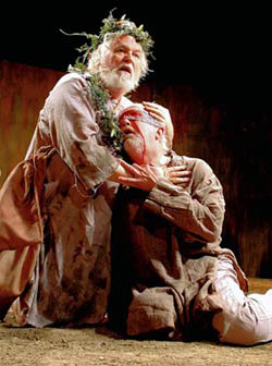 Dakin Matthews and Larry John Meyers in 'King Lear' at the Anteaus Theatre Company.