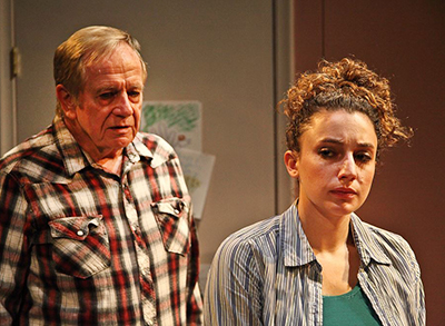 Sam Anderson and Hillary Schwartz in Julie Marie Myatt's 'John is a Father' at Road Theatre. Photo by Michele Young