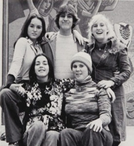Newport Harbor High School's 1977 Thespian Officers, with Leslie and Mark Rucker, top left and center.