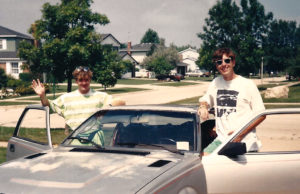 Danny Scheie and Mark Rucker leaving Scheie's parents' house in Illinois, on the road to New Haven