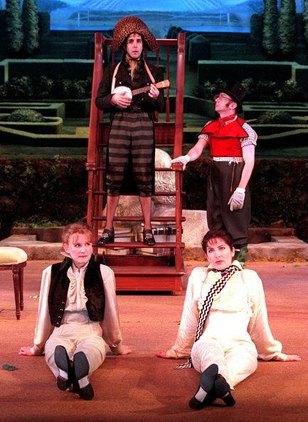 Clockwise from top: Tom Beckett, Patrick Kerr, Colette Kilroy and René Augesen in Mark Rucker's staging of 'The Triumph of Love.'