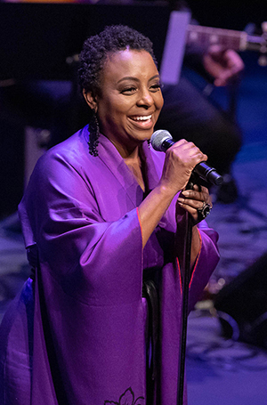 Ledisi performs as part of Terri Lyne Carrington's tribute to music of Joni Mitchell, Tina Turner and Nancy Wilson. Photo: (c) Reed Hutchinson 2018