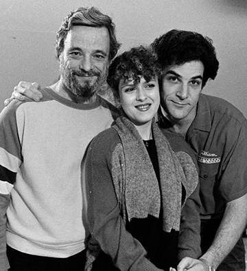 Stephen Sondheim, Bernadette Peters and Mandy Patinkin in rehearsal for 1984's "Sunday in the Park with George"