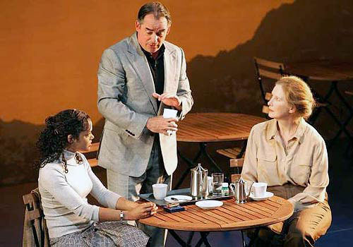 Tessa Thompson, Tom Irwin, and Frances Conroy in 'Pyrenees' at the Kirk Douglas Theatre