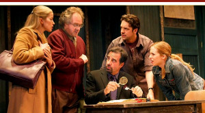 Monette Magrath, John Billingsley, Ray Abruzzo, Chris L. McKenna, and Kirsten Kollender in Teresa Rebeck's 'Mauritius' at Pasadena Playhouse.