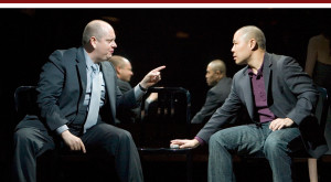 Tony Torn and Hoon Lee in the premiere of David Henry Hwang's 'Yellow Face' at the Mark Taper Forum